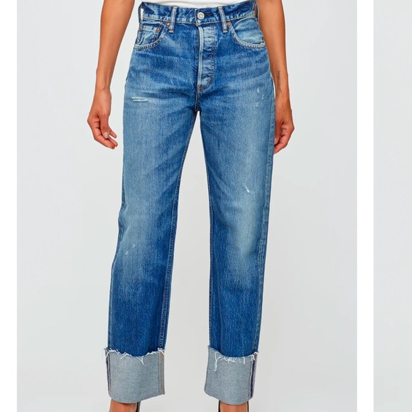 Moussy Vintage Bardmoor Wide Cuffed Straight Leg Jeans 26 - Picture 1 of 6
